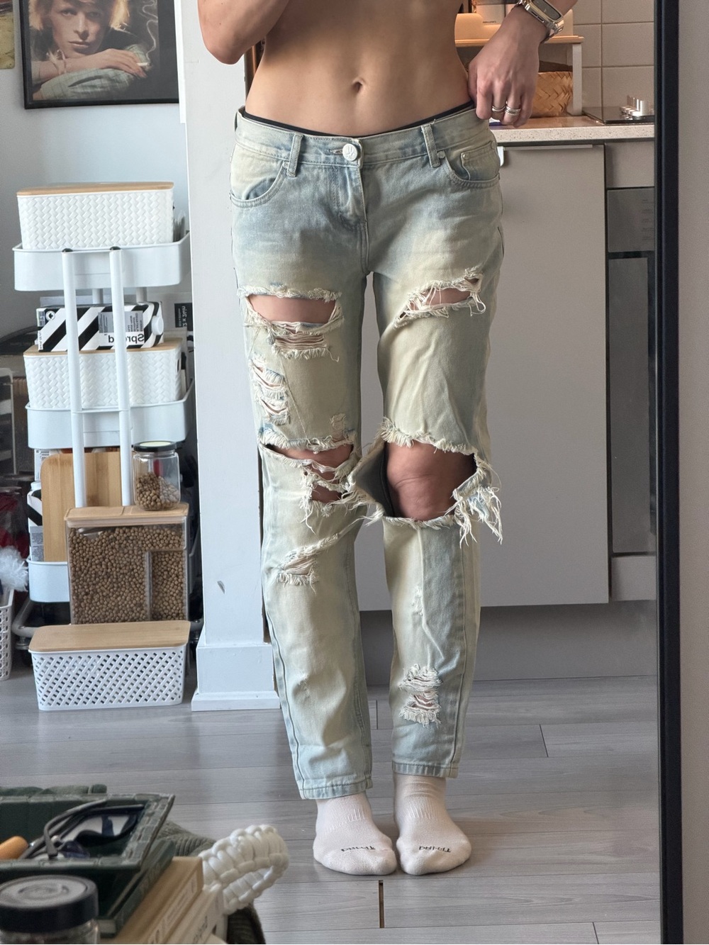 One teaspoon Distressed Light Blue Ripped Jeans - Picture 3 of 4